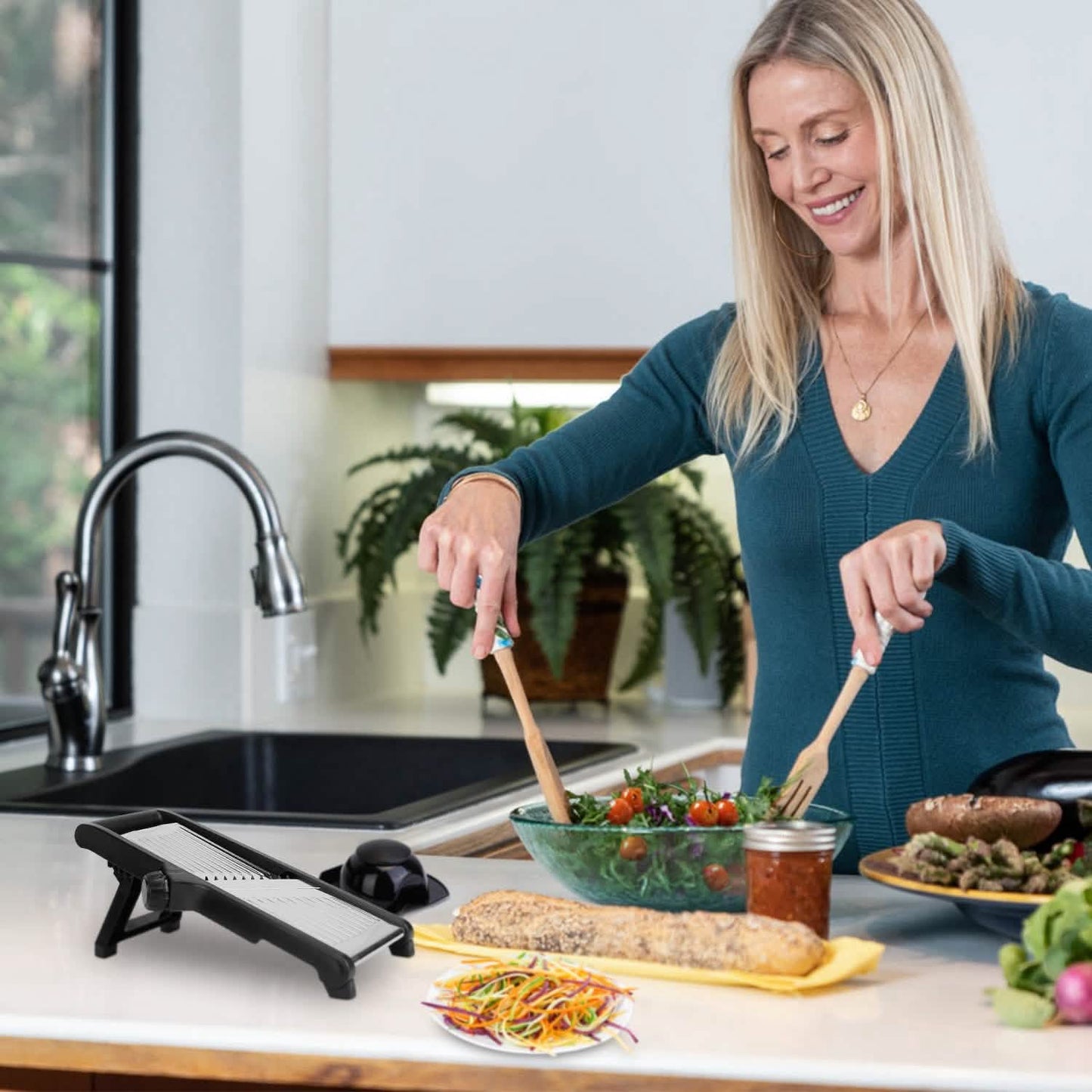 Mandoline Stainless Steel Food Slicer with 5 Adjustable Blades