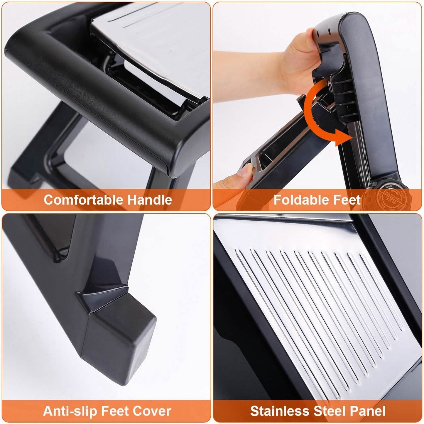 Mandoline Stainless Steel Food Slicer with 5 Adjustable Blades