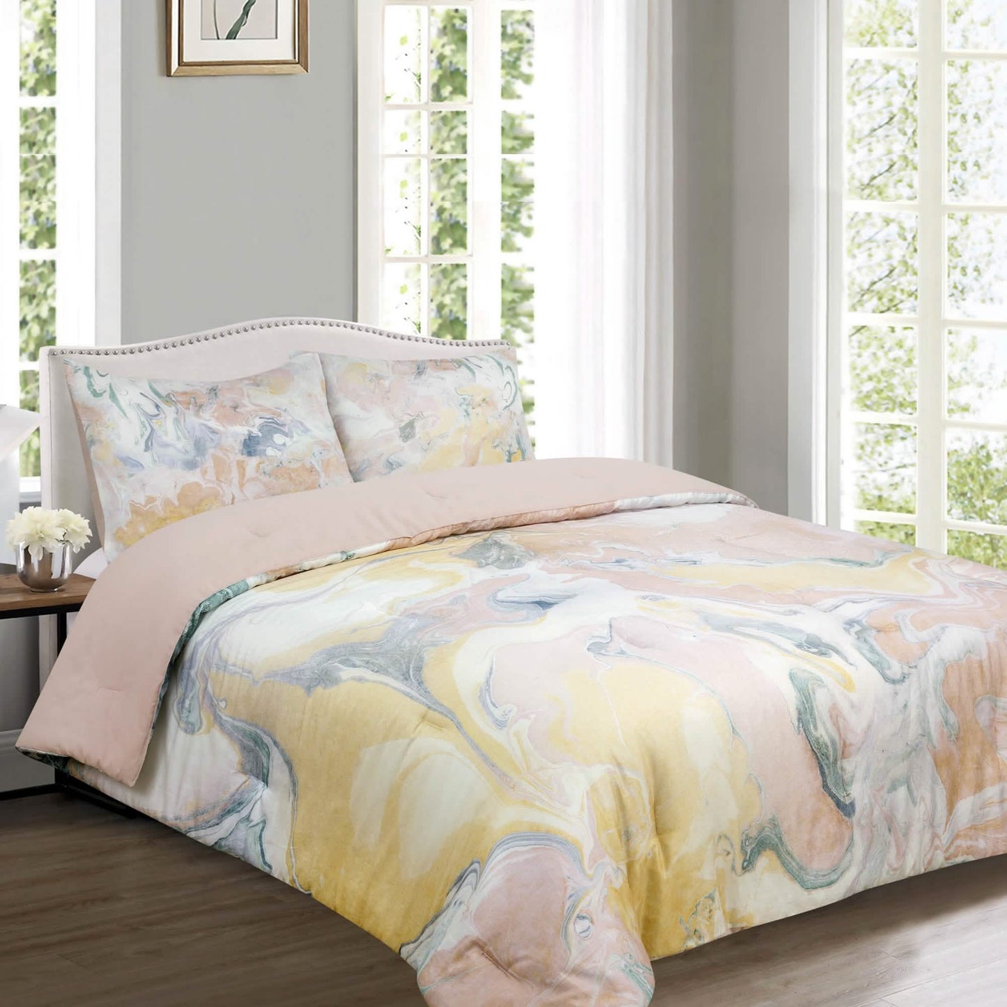 Marble Reversible Comforter Set