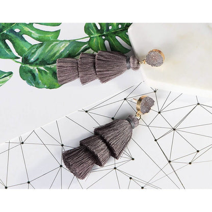 Me&Hz Colorful Layered Tassel Earrings