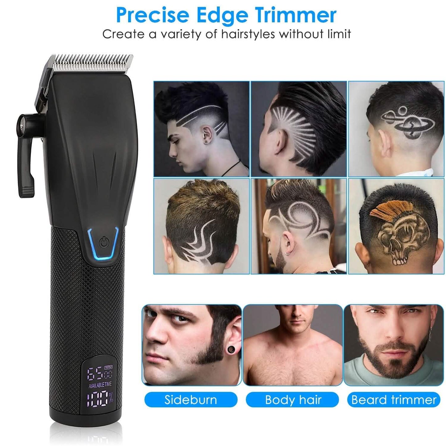 Men Electric Barber Clipper Hair Cutting Combo Set T Outliner Shaver Trimmers