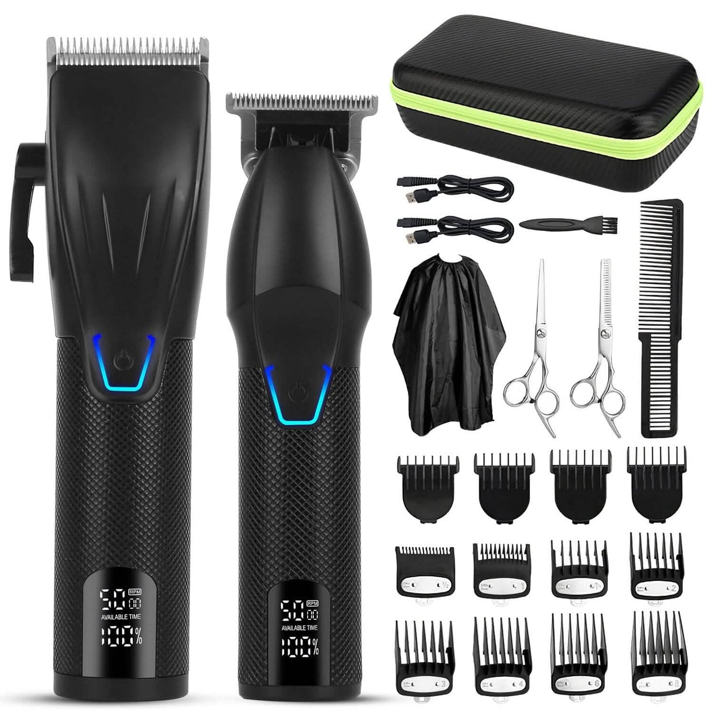 Men Electric Barber Clipper Hair Cutting Combo Set T Outliner Shaver Trimmers