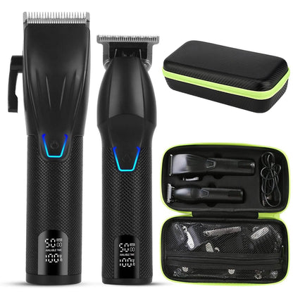 Men Electric Barber Clipper Hair Cutting Combo Set T Outliner Shaver Trimmers