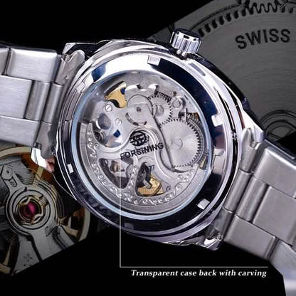 Men Luxury Skeleton Automatic Winding Mechanical Watch