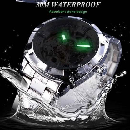 Men Luxury Skeleton Automatic Winding Mechanical Watch