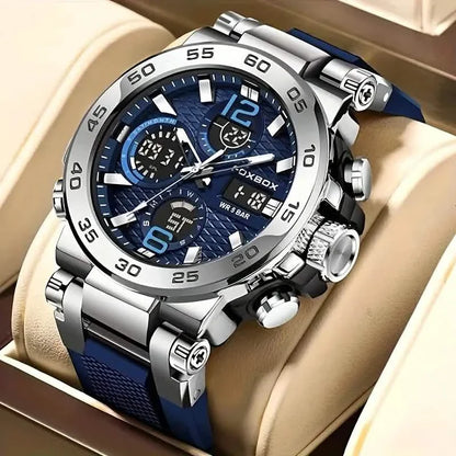 Men Waterproof Dual Display Digital Quartz Watch