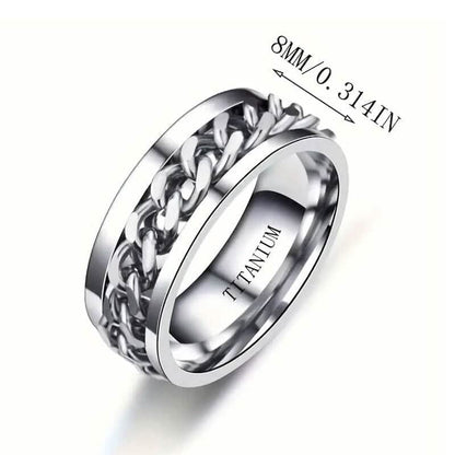 Men's 8mm Titanium Steel Ring
