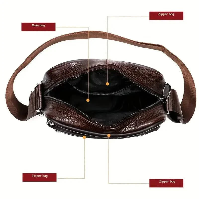 Men's and Woman's Genuine Leather Satchel Crossbody Bag
