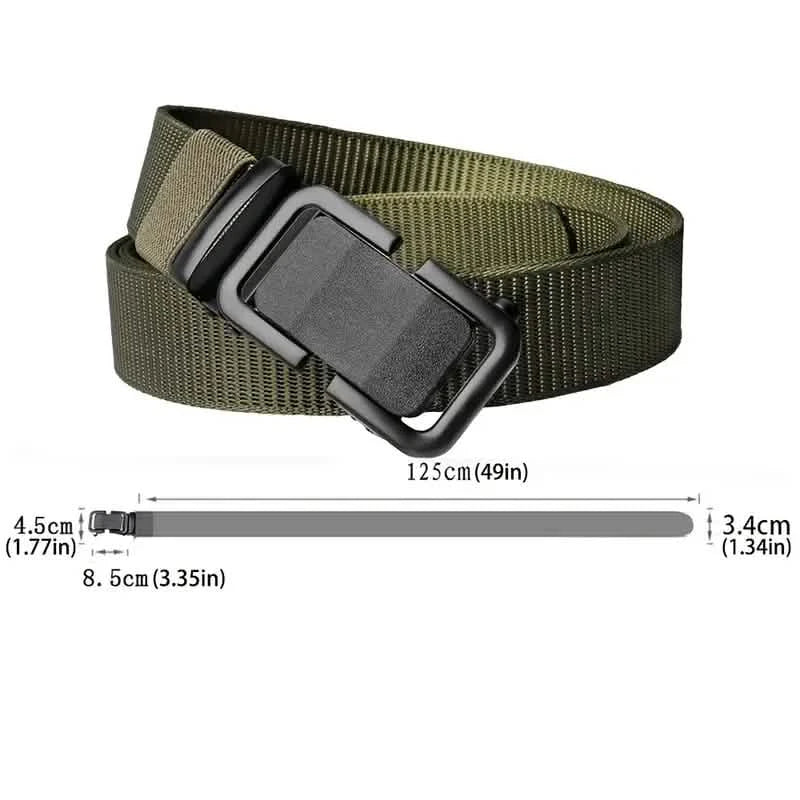 Men's Automatic Metal Buckle Nylon Canvas Webbing Belt