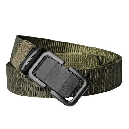 Men's Automatic Metal Buckle Nylon Canvas Webbing Belt