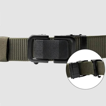 Men's Automatic Metal Buckle Nylon Canvas Webbing Belt