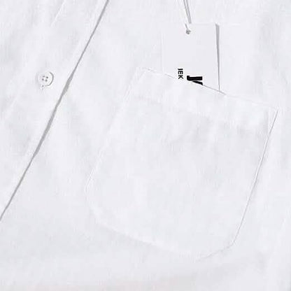 Mens Button Down Short Sleeve Linen Shirts
