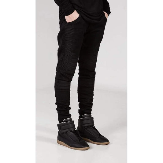 Men's Comfy Stretch Ripped Distressed Biker Jeans Pants Rock Revival