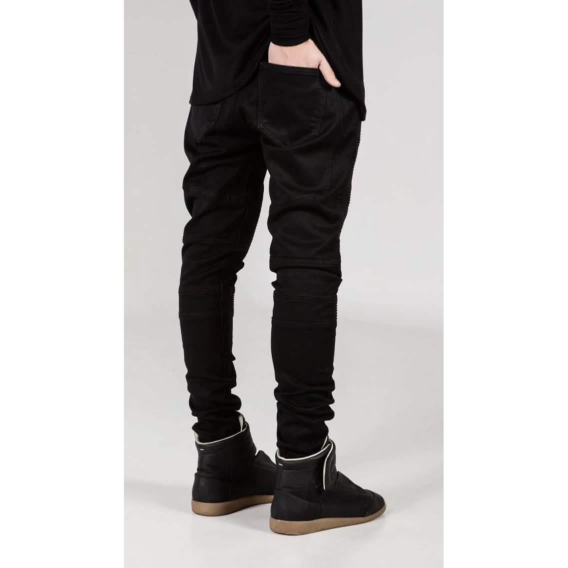 Men's Comfy Stretch Ripped Distressed Biker Jeans Pants Rock Revival