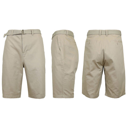 Men's Cotton Chino Shorts with Belt