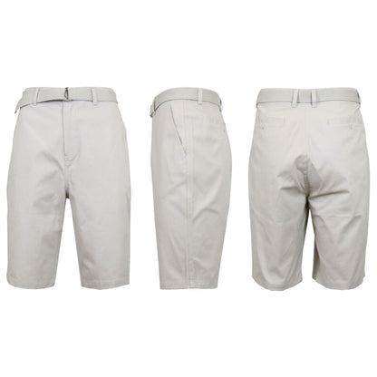 Men's Cotton Chino Shorts with Belt