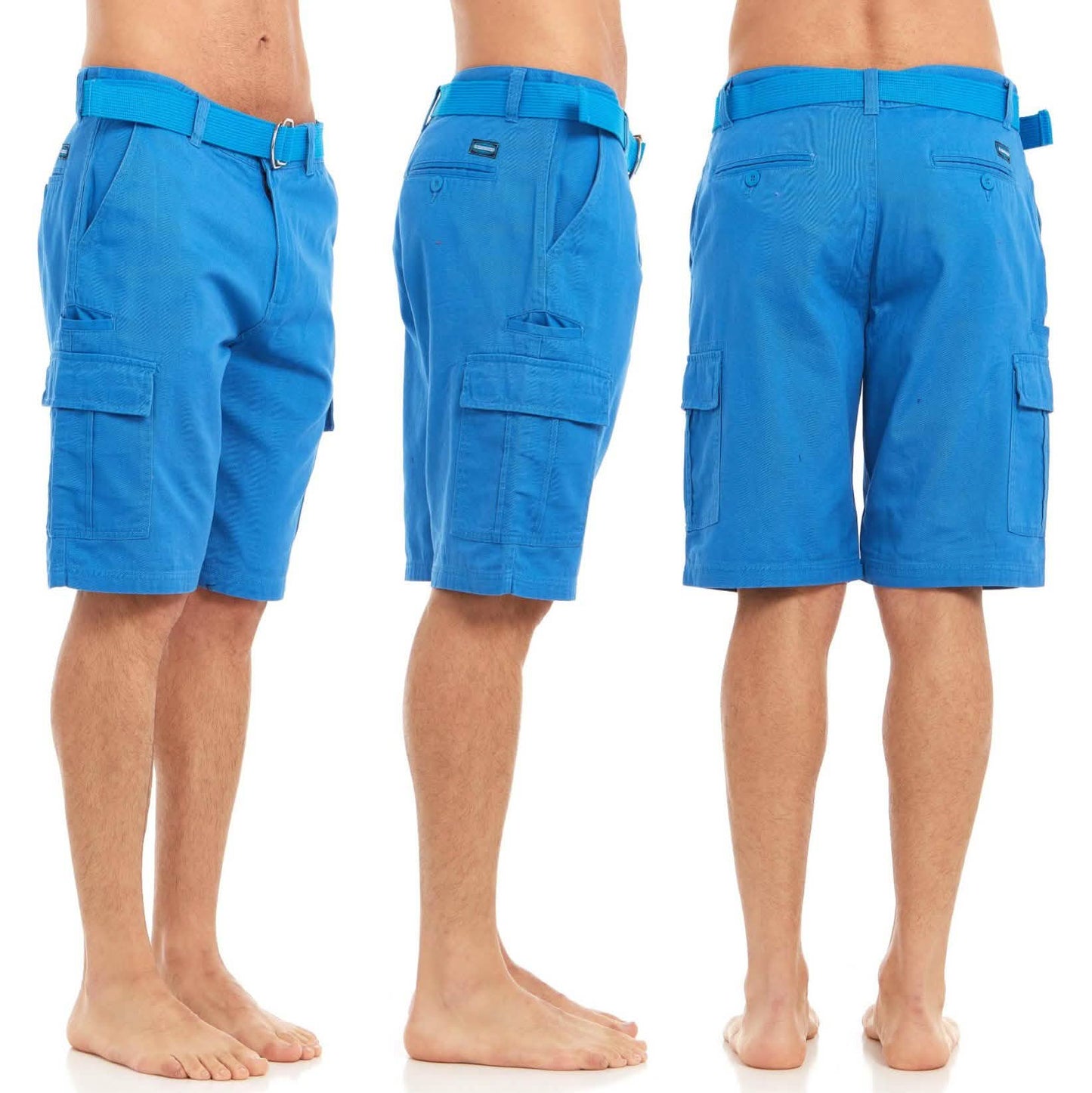 Men's Cotton Twill Belted Cargo Shorts