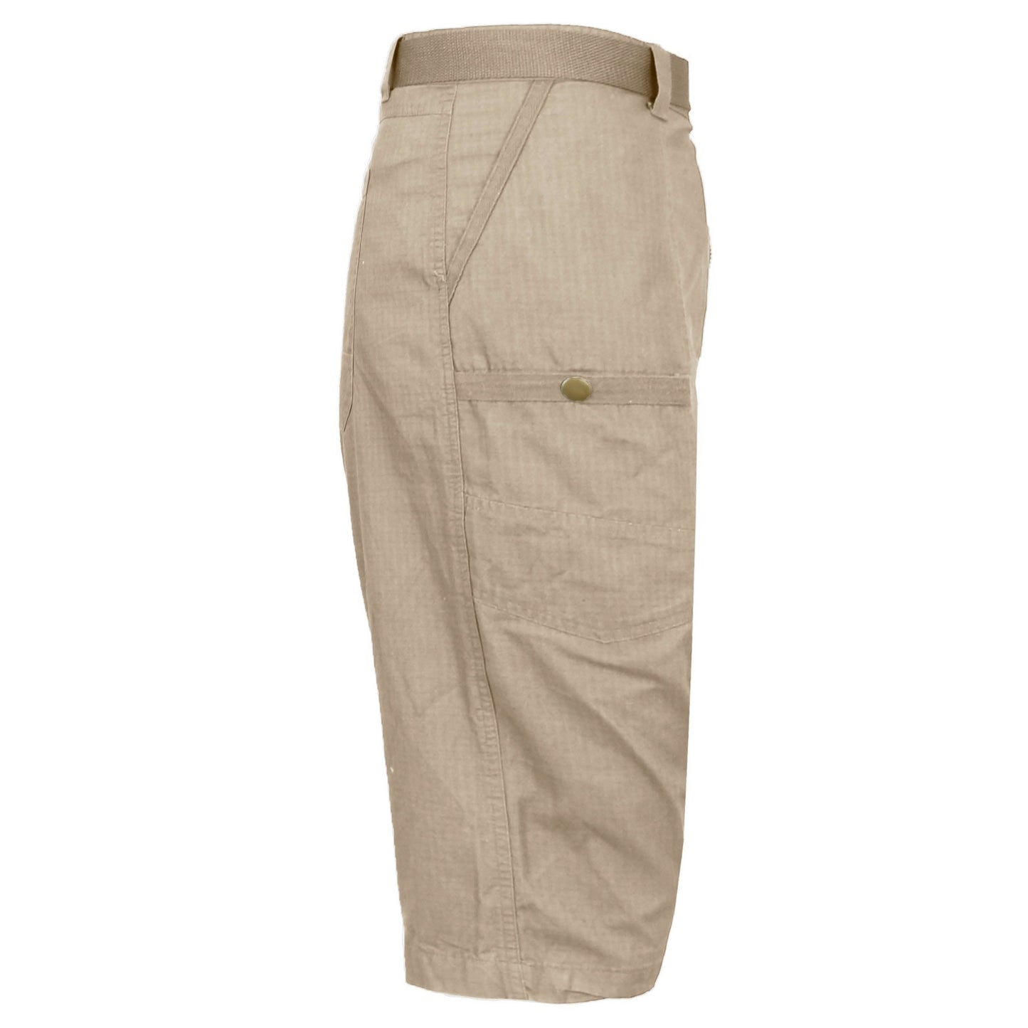 Men's Extended Size Cotton Cargo Utility Belted Shorts