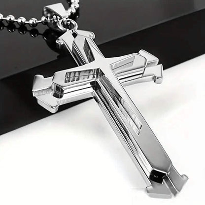 Men's Fashion Cross Dominance Guardian Multi Layer Necklace