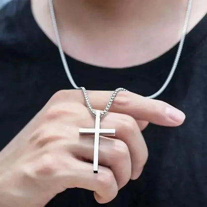 Men's Fashion Stainless Steel Cross Pendant Necklace