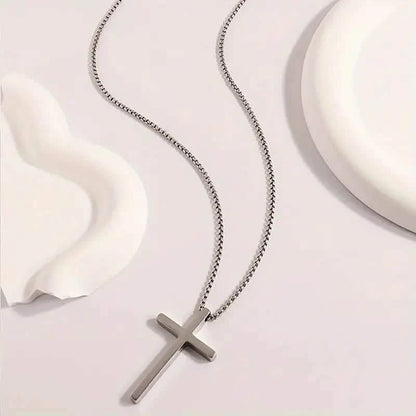 Men's Fashion Stainless Steel Cross Pendant Necklace