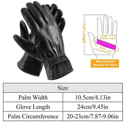 Men's Leather Winter Gloves Touchscreen