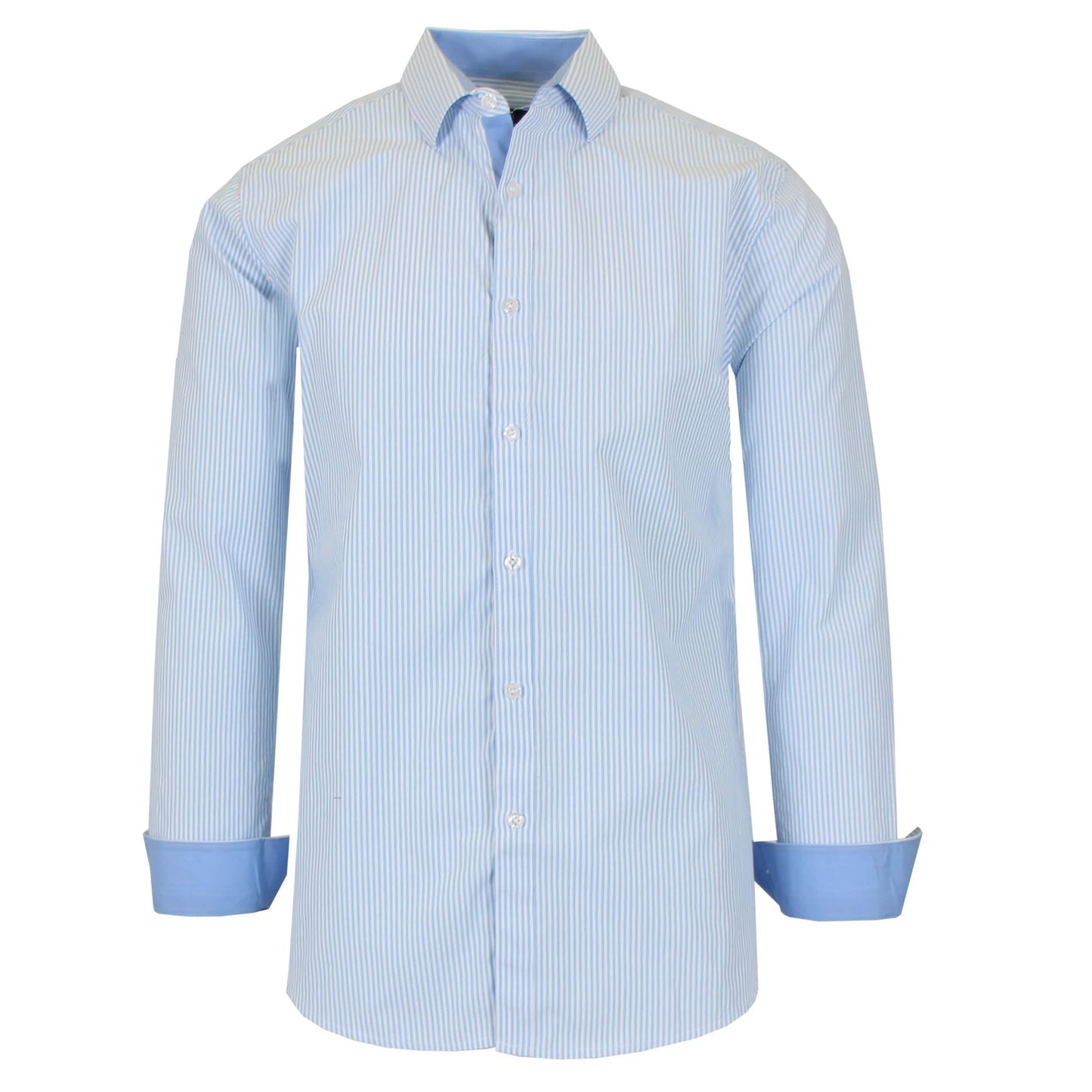 Men's Long Sleeve Slim Fitting Gingham Pattern Dress Shirts