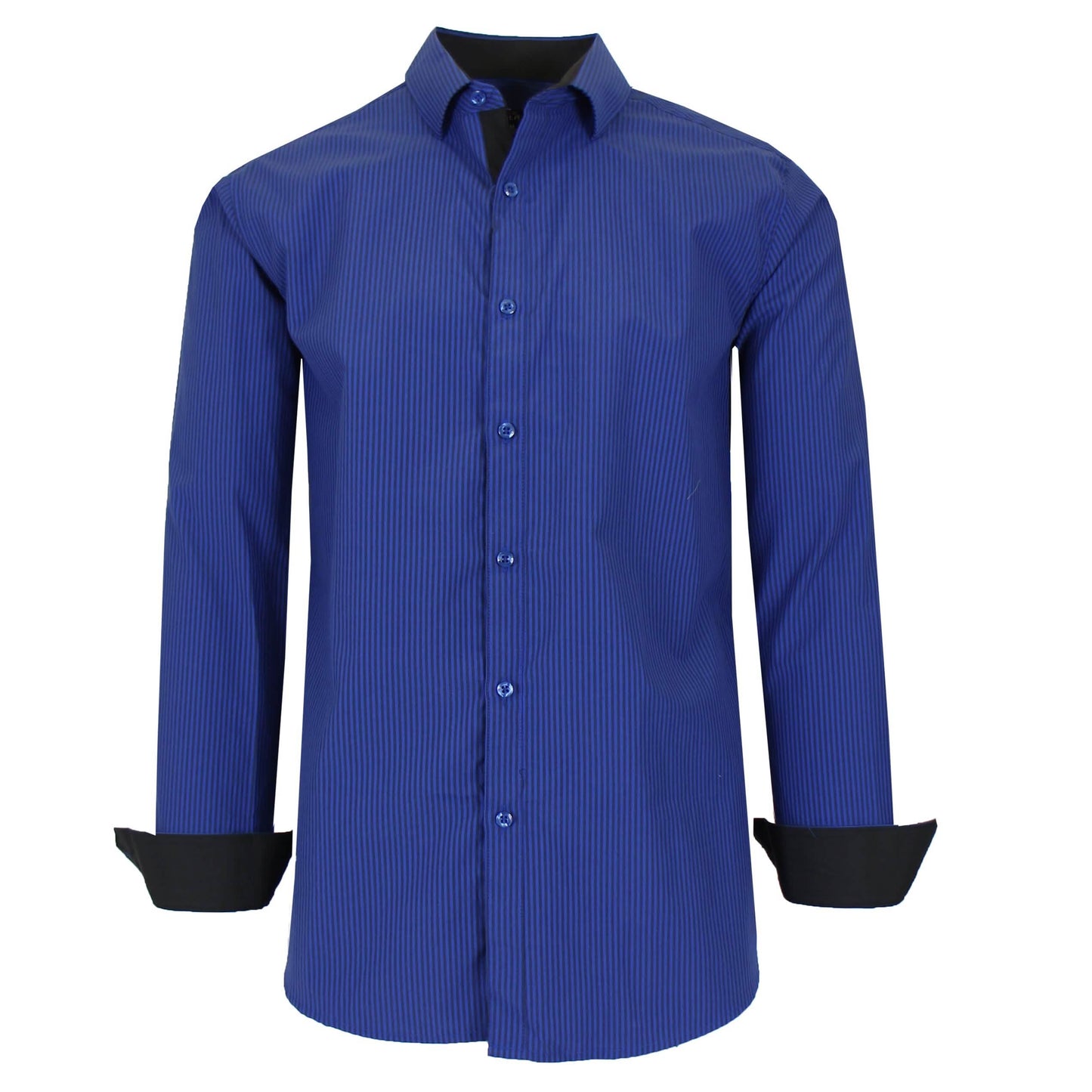 Men's Long Sleeve Slim Fitting Gingham Pattern Dress Shirts