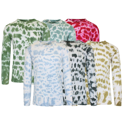 Men's Long Sleeve Tie-Dye Cotton Tee