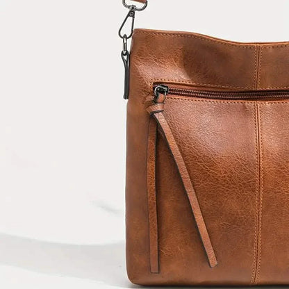 Men's Retro PU Leather Shoulder Bag, Simple Fashion Crossbody Casual Bag with Adjustable Strap