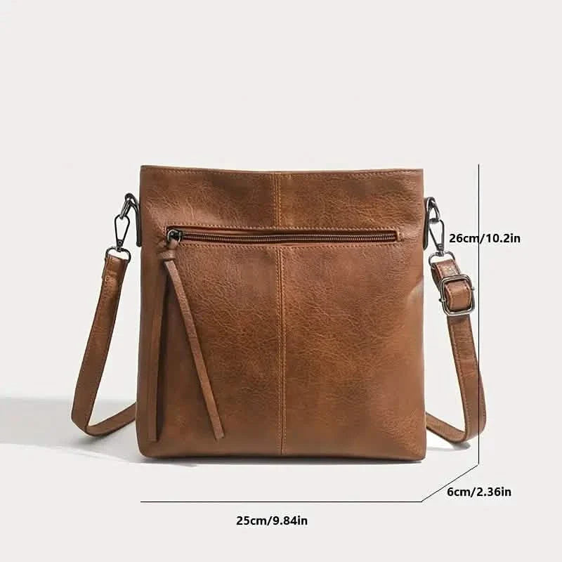 Men's Retro PU Leather Shoulder Bag, Simple Fashion Crossbody Casual Bag with Adjustable Strap