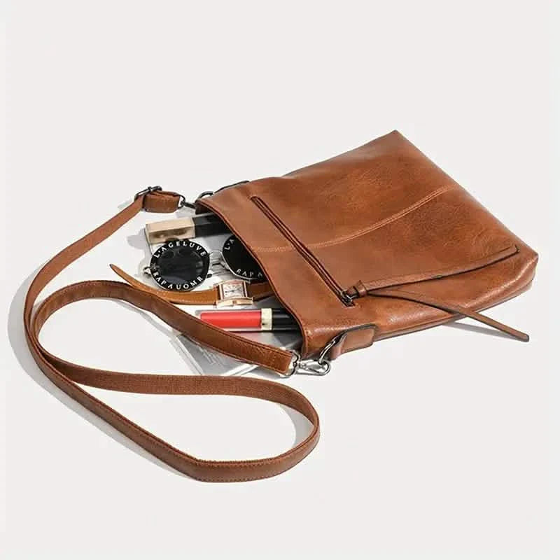 Men's Retro PU Leather Shoulder Bag, Simple Fashion Crossbody Casual Bag with Adjustable Strap