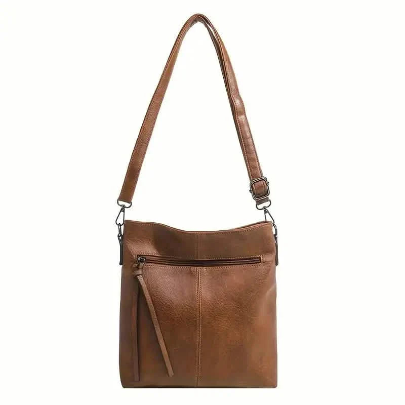Men's Retro PU Leather Shoulder Bag, Simple Fashion Crossbody Casual Bag with Adjustable Strap