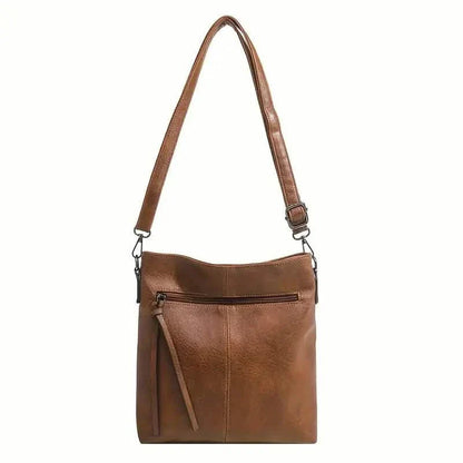 Men's Retro PU Leather Shoulder Bag, Simple Fashion Crossbody Casual Bag with Adjustable Strap