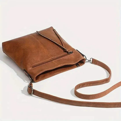 Men's Retro PU Leather Shoulder Bag, Simple Fashion Crossbody Casual Bag with Adjustable Strap