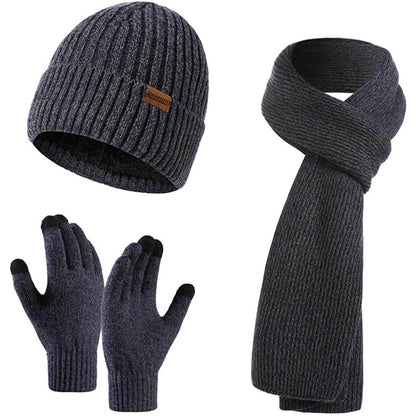 Men's Scaves and Beanie Hat Themal Gloves Set