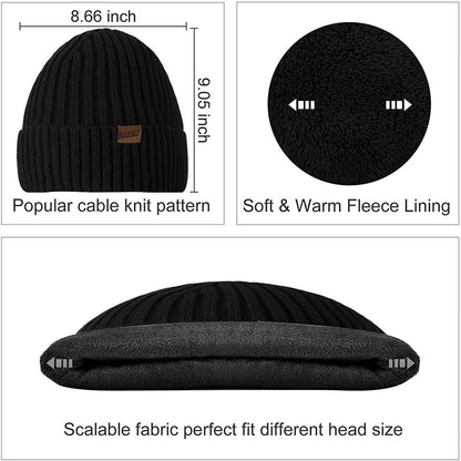 Men's Scaves and Beanie Hat Themal Gloves Set