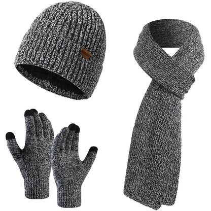 Men's Scaves and Beanie Hat Themal Gloves Set