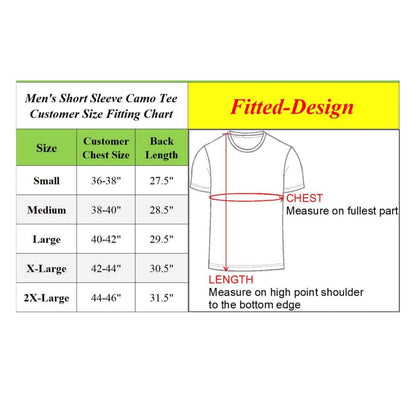 Men's Short Sleeve Crew Neck Camo Printed Tee