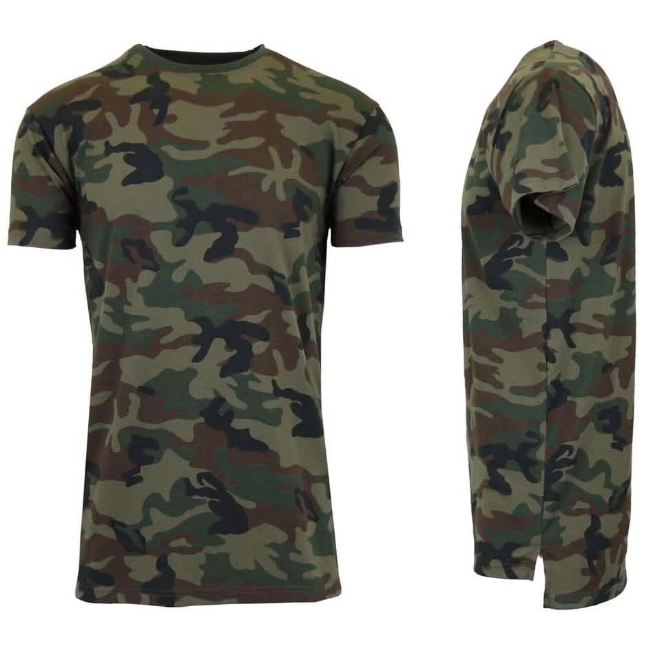 Men's Short Sleeve Crew Neck Camo Printed Tee