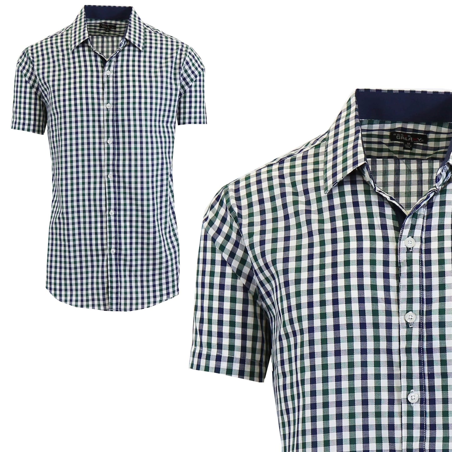 Men's Short Sleeve Slim-Fit Casual Dress Shirts
