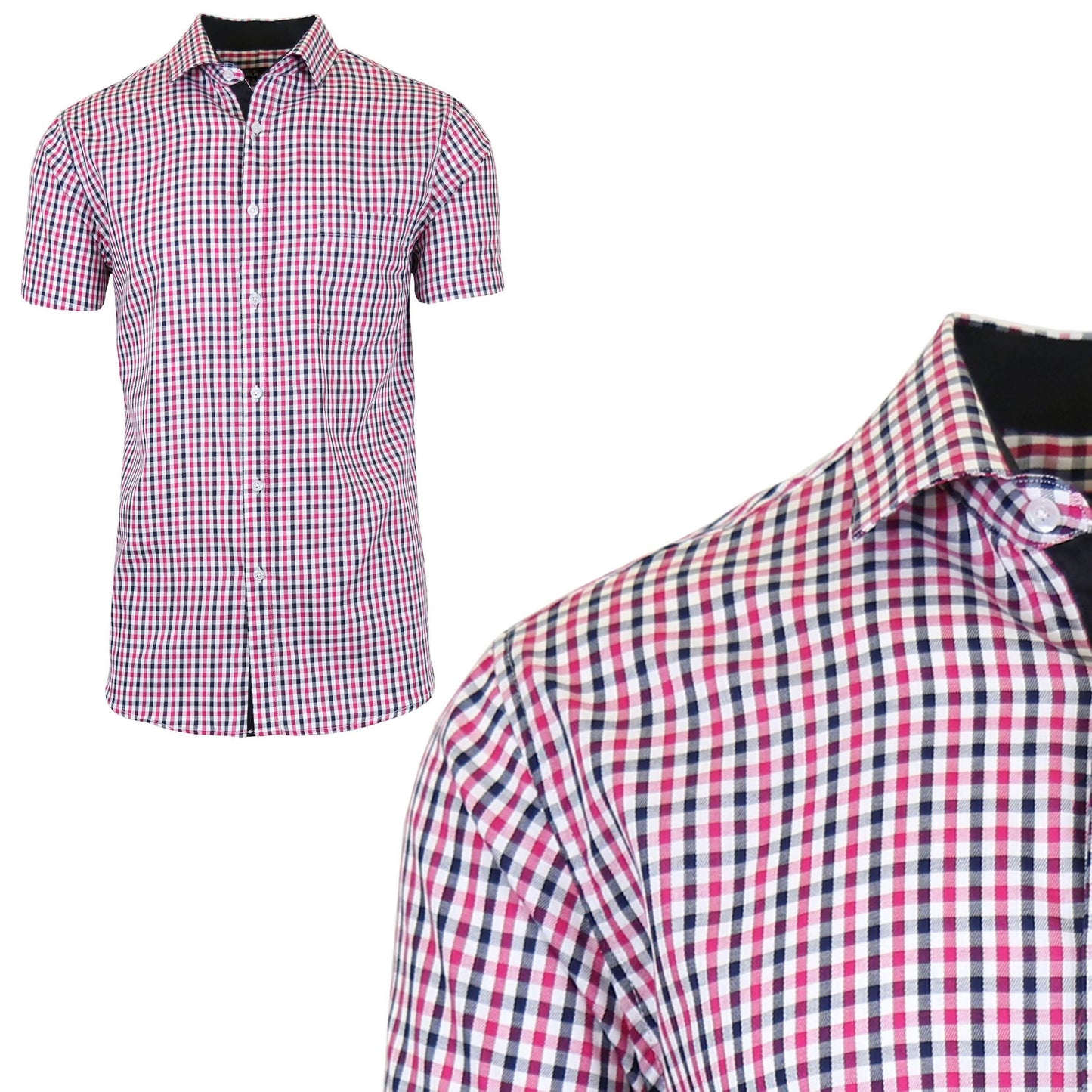 Men's Short Sleeve Slim-Fit Casual Dress Shirts