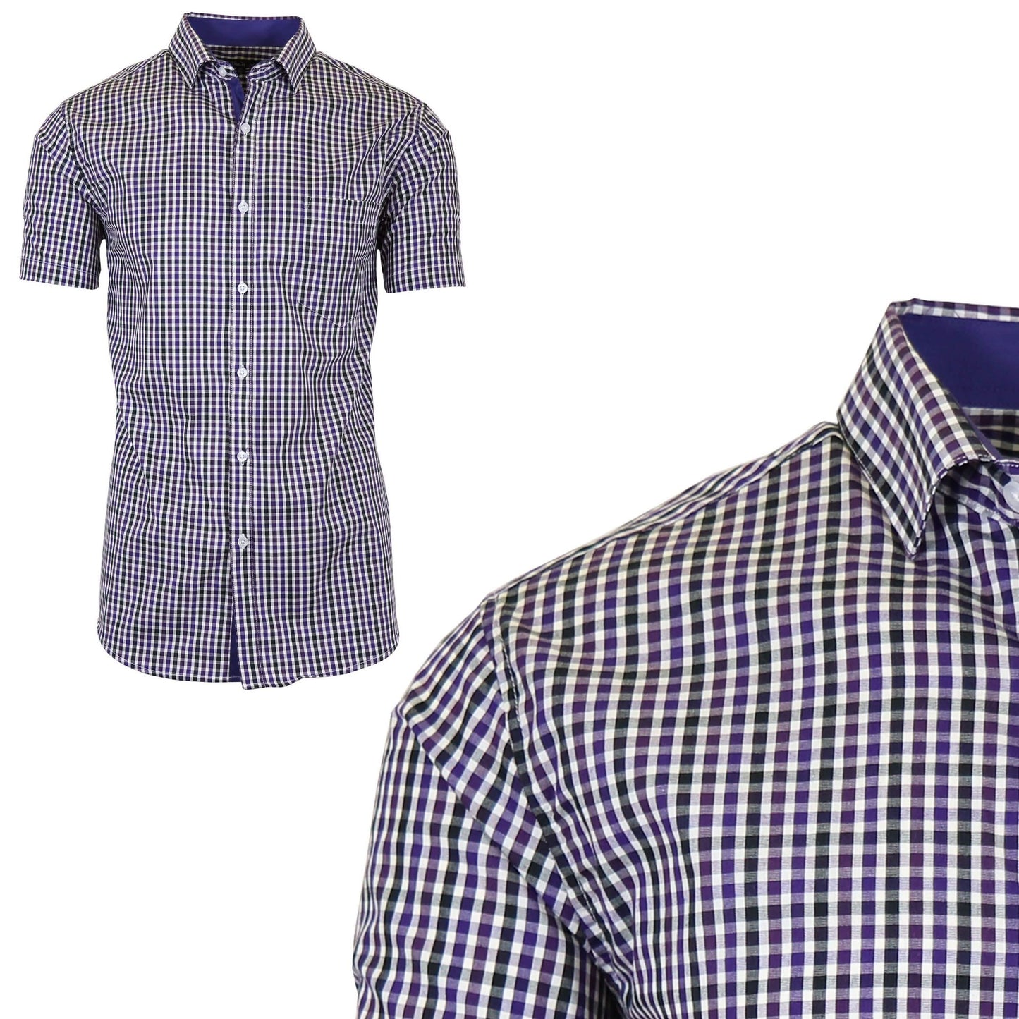 Men's Short Sleeve Slim-Fit Casual Dress Shirts