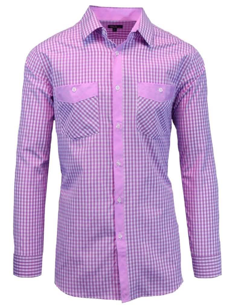 Men's Slim Fit Long Sleeve Purple Shirt - Size: XL