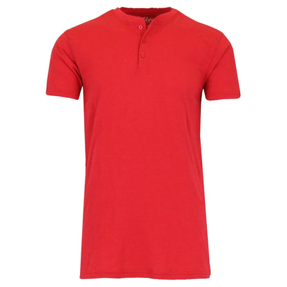 Men's Slim Fitting Short Sleeve Henley Slub Tee
