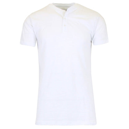 Men's Slim Fitting Short Sleeve Henley Slub Tee