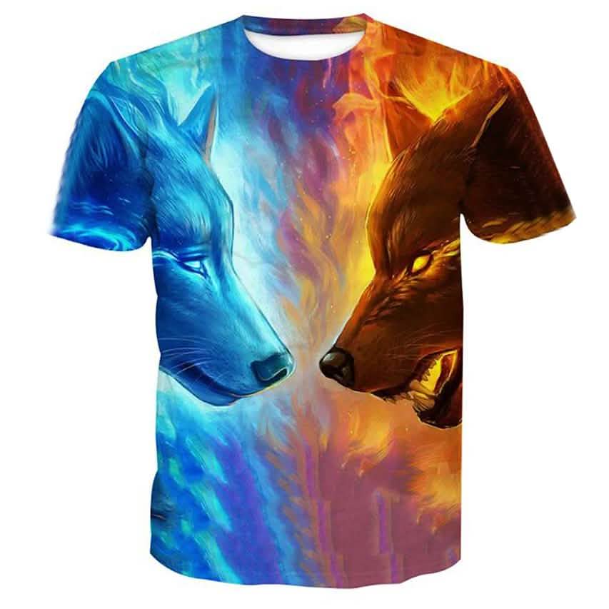Men's T-Shirt Graphic Animal Plus Size Print Short Sleeve Halloween Tops