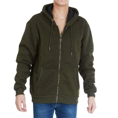 Men's Thick Sherpa Lined Full Zip Hoodie Jackets