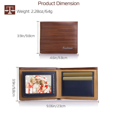 Men's Wallet PU Leather Bifold Purse Credit Card Holders