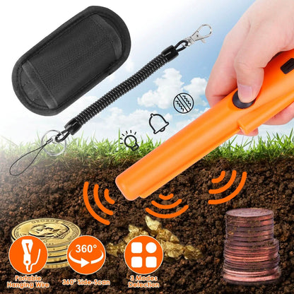 Metal Detector Pin Pointer with Retractable Hanging Wire